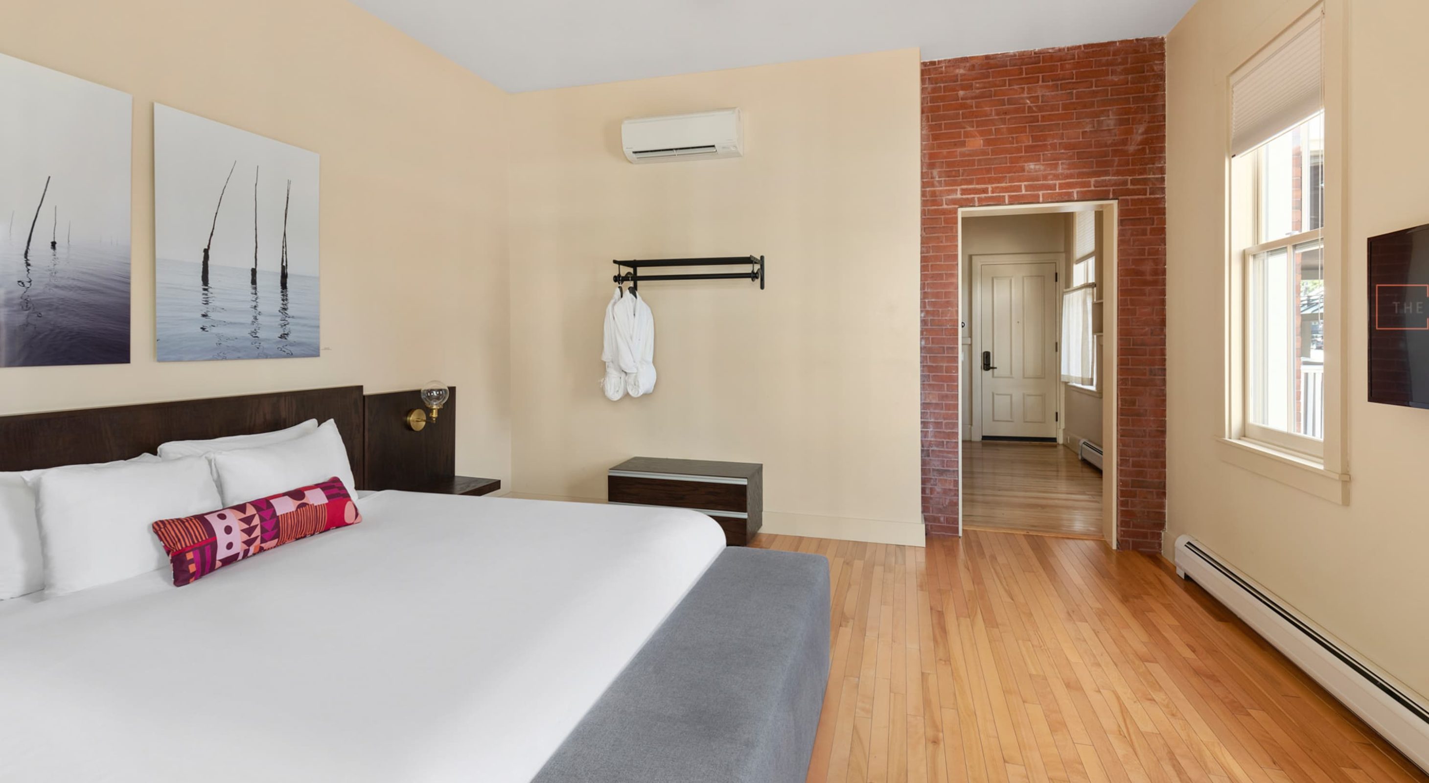 Luxurious boutique room with modern decor, perfect for Portland Maine getaway.